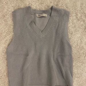 Blue Zara sweater vest